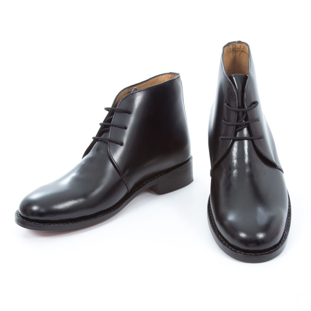 George Boots, Plain Black Leather - The 