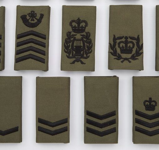 Royal Marines, Black on Green Rank Slides (Pair) - The Marching Band Shop